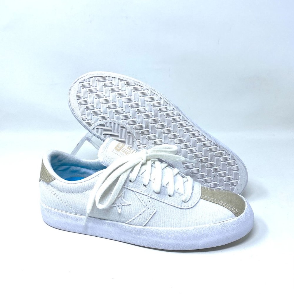 Converse Women 568901C Breakpoint Metallic Industrial Glam Low Top White Sneaker - Picture 3 of 10